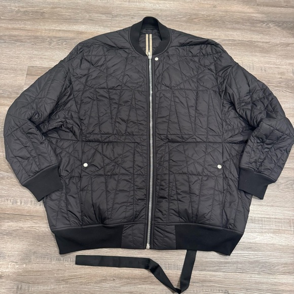 Rick Owens DRKSHDW Cappotto Imbottito Jumbo Flight DU02A3977 Black Quilted Coat - Picture 3 of 11